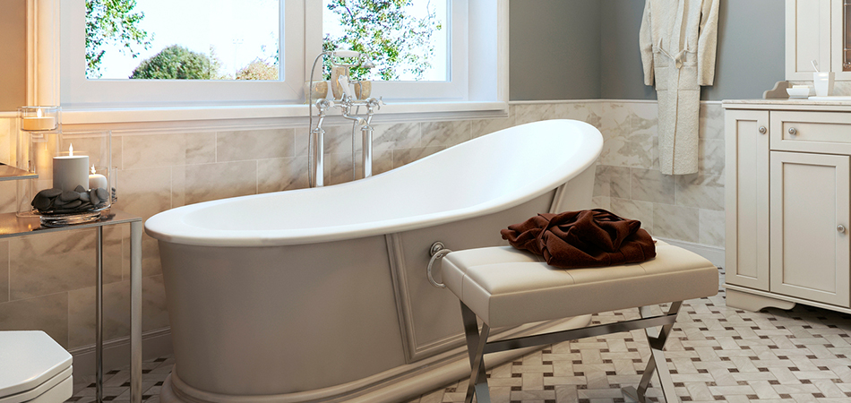 Completed bathtub repair in a New Orleans bathroom - Turnkey Bathtubs